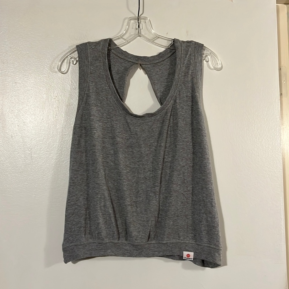 Vimmia gray sleeveless top. Very cool cutout back.